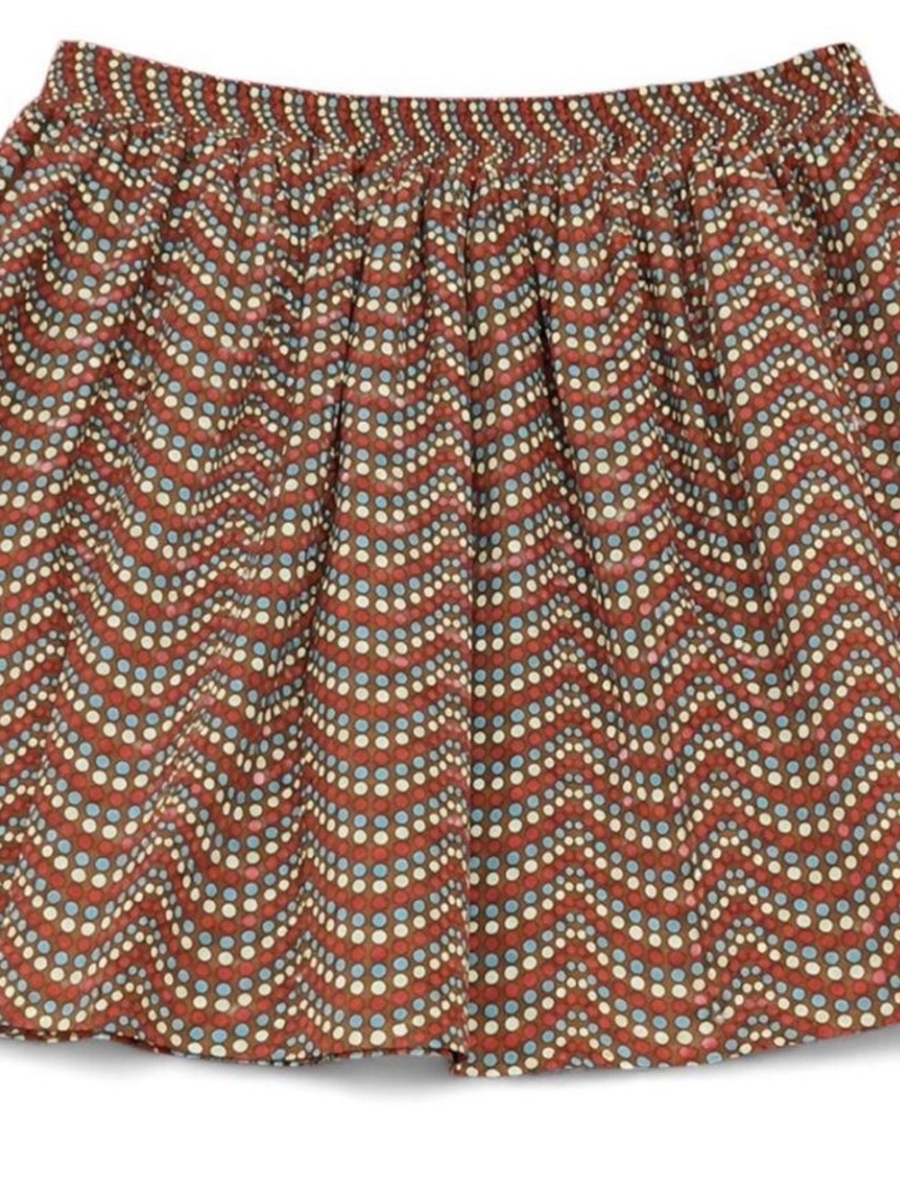 Mossimo Supply Co. Rust and Cream Chevron Dot Skater Skirt